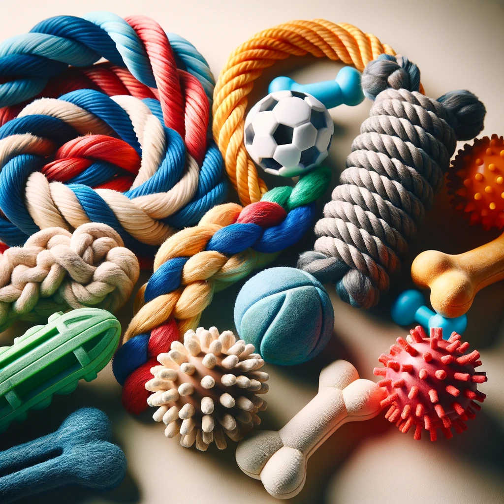 צעצוע לעיסה לכלבים - סט צעצועים